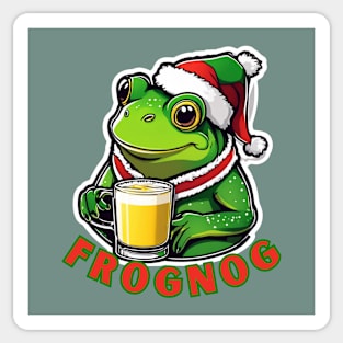 Frog Drinking Eggnog Sticker